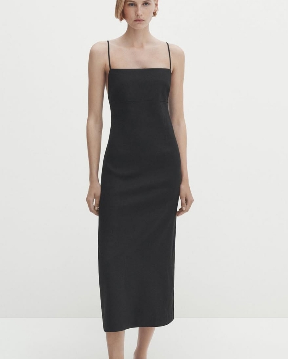 New Massimo Dutti Linen Blend Midi Dress